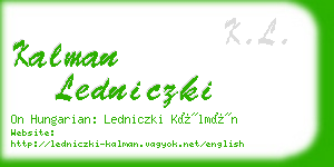 kalman ledniczki business card